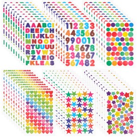 60 Sheet 3240 PCS Star Stickers for Kids, Small Kids Reward Stickers Heart Dot Alphabet Number Star Stickers Colorful Reward Chart Stickers for Kids' Handmade Scrapbook Decoration
