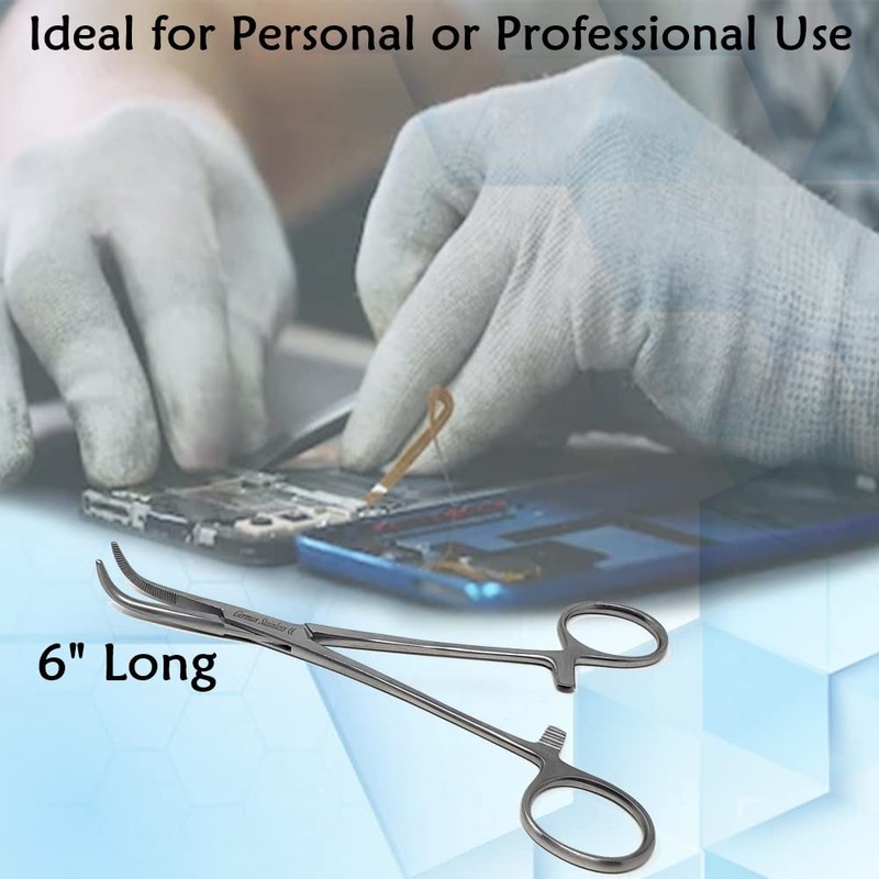 Multi-Use Locking Tweezers MIXTER Hemostat Forceps Half Serrated 6" Stainless