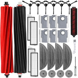 UPUPDAY Accessory Set Replacement Parts for Roborock S8 MaxV Ultra / S8 Max Ultra, 2 Main Brushes, 6 Dust Bags, 4 Wipes, 1 Mop Cleaning Brush, 4 Side Wipers, 4 Filters, 6 Side Brushes