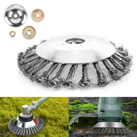 Weed Brush for Brush Cutter, Steel Brush, Braided Steel Wire, Cone Brush for Grass Trimmer, Brush Cutter, Brush Cutter Against Weeds, Stubborn Deposits and Contaminations (6 Inches)