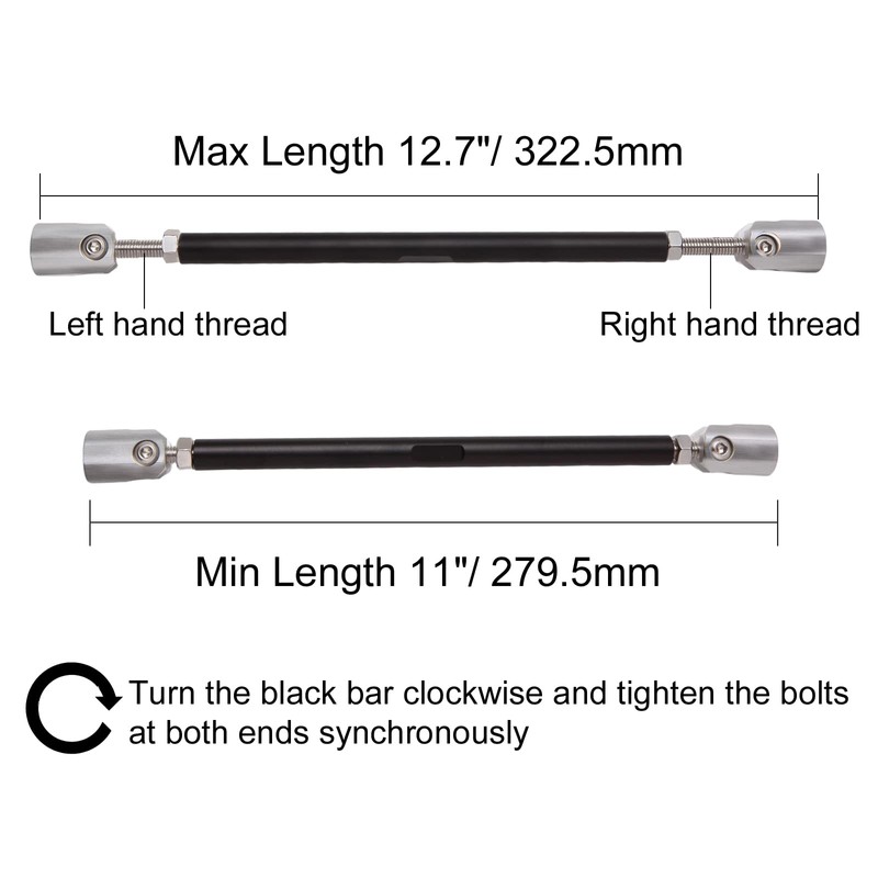 STETION Universal Splitter Strut Rods 11'' - 12.7'' Length Front