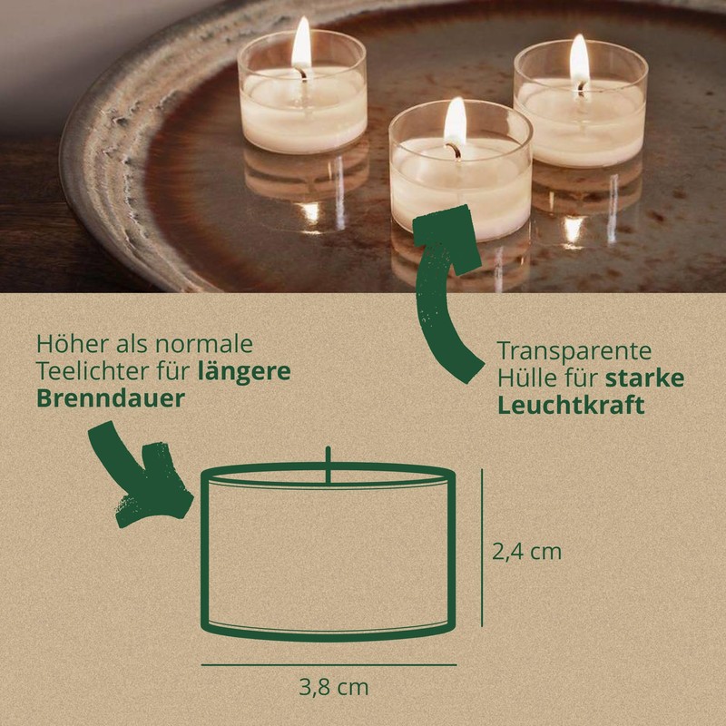 Wenzel Tea Lights 10 Hours - Set of 40 Vegan