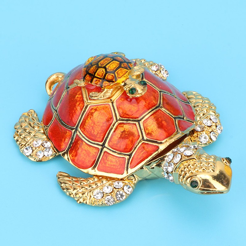 Shiny Diamonds Tortoise Decoration Tortoise Statue Metal Crafts Home Decor