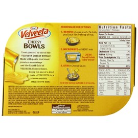 Velveeta Cheesy Bowls Bacon Mac & Cheese with Smoky Cheese Sauce Microwavable Meal (6 ct Pack, 9 oz Containers)