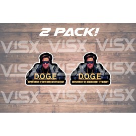 VISX 2 Pack Elon Doge Coin Sticker Dark MAGA Joke Funny Die Cut Election President