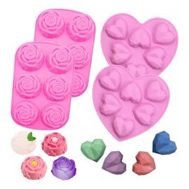 Molde De Silicón Flores Rosas 6 Cavidades Jabones Repostería
