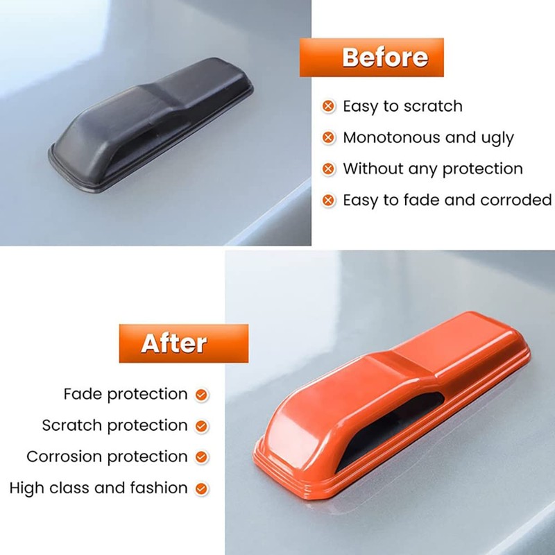 Riloer 2 pieces black car bonnet hinge cover trim decoration