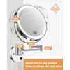 Gospire 9” Wall Mounted Lighted Magnifying Mirror, 1X/10X Magnification Double-Sided