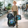UFNDC 5PCS Kids Luggage for Boys, Game Rolling Suitcase with