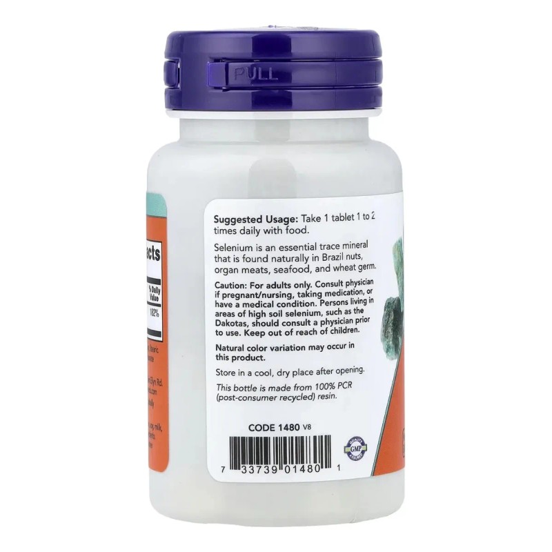 Selenio 100 Mcg Mineral Esencial Now Tabletas Sabor Neutro