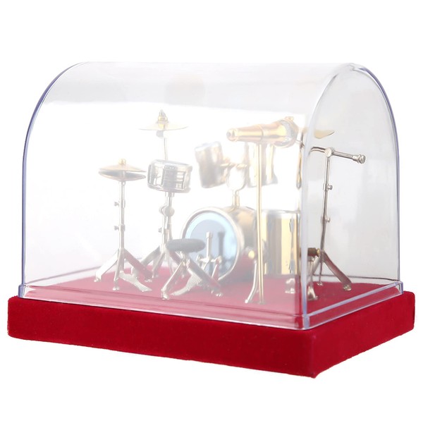 Miniature Musical Instrument Drum Set Model, Mini Gilded Drum Kit