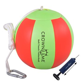 CROWN ME Tetherball Ball and Rope Set- Tetherball Ball with Rope and Carabineer Hoop, Two-Needles Pump, Glow in Dark