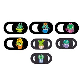 TUKEVA Pack of 7 Webcam Privacy Cover Slide Plants Motifs Webcam Covers Laptop Camera Cover Floral Pattern Webcam Cover for Smartphone, Tablet, Computer Laptop (Multicoloured Plants)