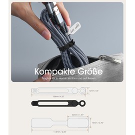 Nearockle 32 Stück Silikon kabelbinder wiederverschließbar und Nylon Kabeletiketten, wiederverwendbar Kabelmanagement Kabel Organizer, ladekabel, Kopfhörerkabel, Büro, Schreibtisch (schwarz & weiß)