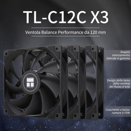 TR TL-C12C X3 Case Fan 120 mm Case Fan Quiet 4-Pin PWM Computer Fan with S-FDB Bearing Included Fan up to 1550RPM
