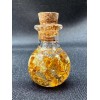 Gold, silver and copper flake in oil specimen mini bottles
