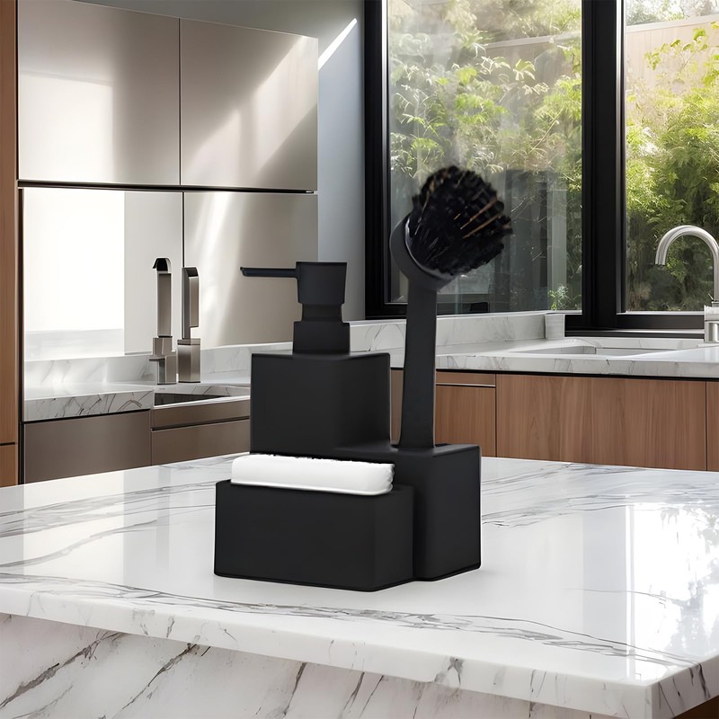 Dish Soap Dispenser with Brush Holder | Liquid Hand Soap