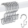 Shower Curtain Rings, SUTINE Shower Curtain Hooks, Stainless Steel Black