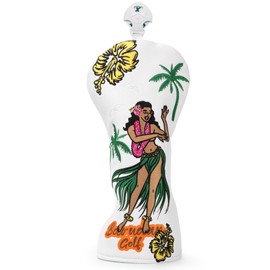 Hawii Style Golf Club Covers Driver Headcover 3 Wood Head Cover Hybrid/Rescue Headcover, 1pc or 3pcs Golf Headcovers Set 1 3 X, Premium Faux Leather Golf Accessories for Men (White Fairway Cover)