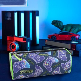 Fashion Stationery Pencil Case Boys Girls Kids Childrens Black Green Gamer Primary School Storage Pencil Cases Gifts Stocking Filler for Birthdays