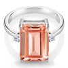 Gem Stone King 6.38 Cttw Peach Nano Morganite and White