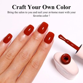 Imtiti Red Gel Nail Polish, Vivid True Bright Red High Shine Gel Polish, UV/LED Soak Off, Long Lasting Glossy Manicure for Women Salon DIY(10ml-1906)