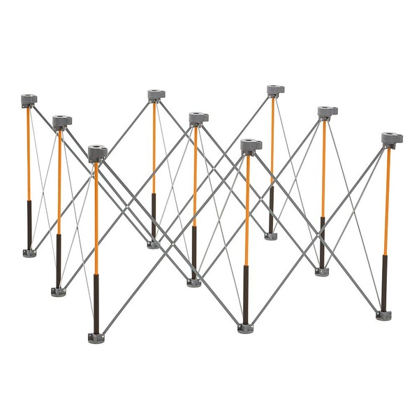 Bora Centipede 4ft x 4ft 9-Strut Work Table, Includes 4 X-Cups, 4 Quick Clamps, Carry Bag, Portable Work Support Sawhorse, CK9S,Black/Orange