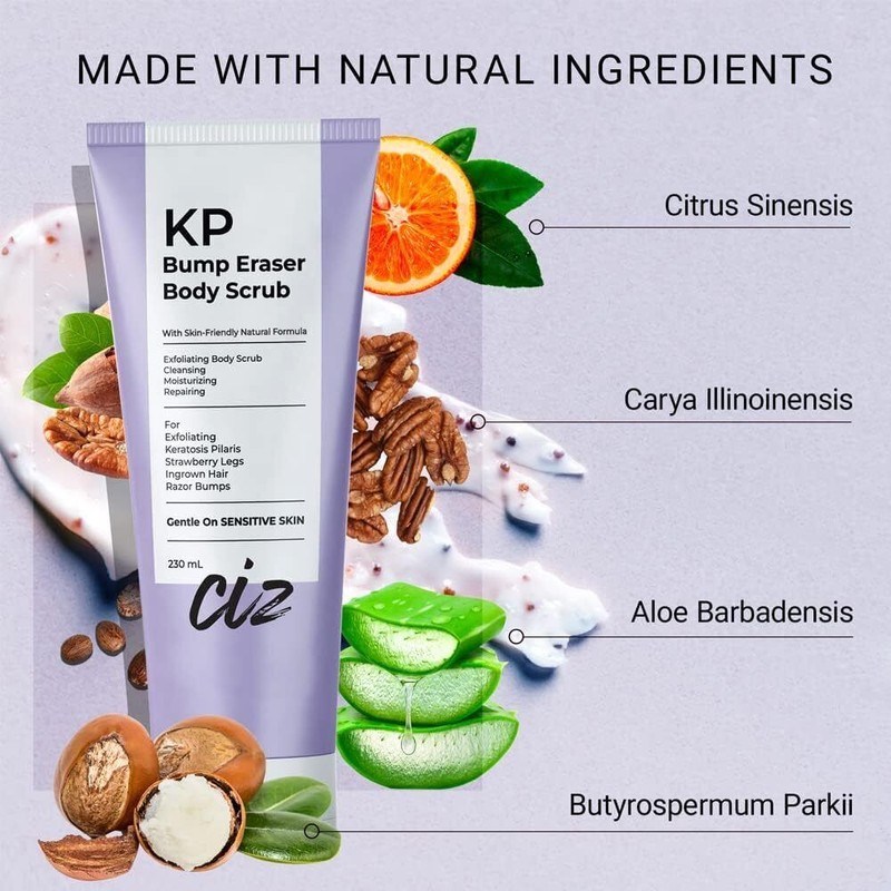 CIZ KP Bump Eraser Body Scrub, Exfoliating Body Scrub for