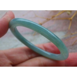 Certified Icy Green A JADE Jadeite Baby Circle Bangle Bracelet 42mm 689500 AS