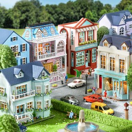Flever Dollhouse Miniature DIY House Kit Creative Room with Furniture for Romantic Valentine's Gift (Paris Gift Store)