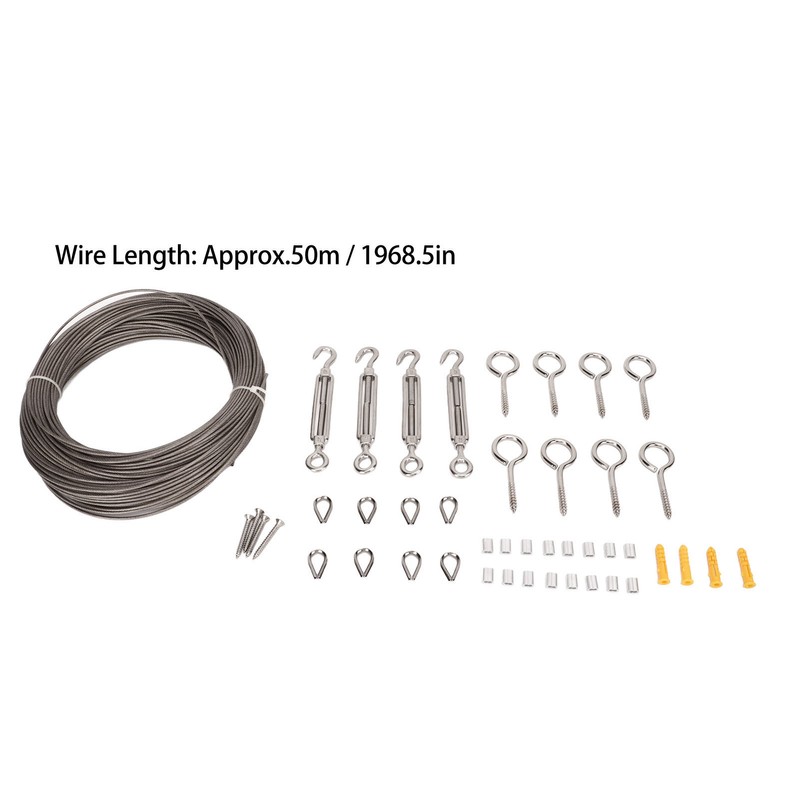 304 Stainless Steel Wire Rope Set with Hook Ring Screws