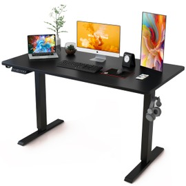 Win Up Time Electric Standing Desk Whole Piece Desktop Height Adjustable Desk- Standing Computer Desk, Sit Stand Desk Frame & Top, Electric Stand Up Desk on Wheels