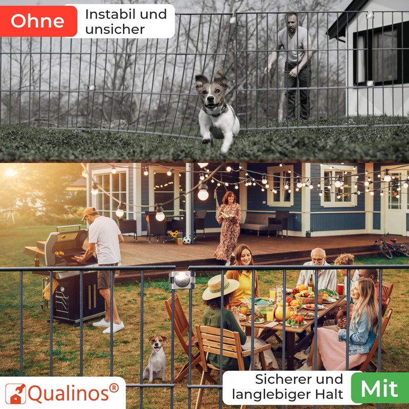 Qualinos 10x High-Quality Corner Connectors, Longitudinal Connectors for Double Rod