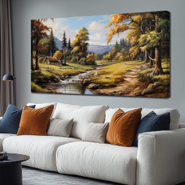 TYTAUPT Natural Landscape Pictures for Living Room Wall Decoration,Large Farmhouse Wall Decor Office Canvas Wall Art 29 x 59 Inch