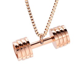 XSMZB Dumbbell Cremation Jewelry for Ashes Memorial Urn Necklace for Ashes for Women Men Funeral Ashes Keepsake Pendant for Loved One(Rose Gold)