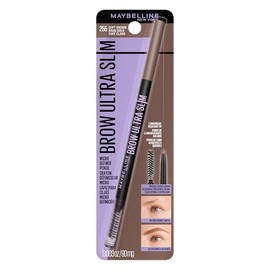 Maybelline Express Brow - Lápiz de cejas ultra delgado con punta de precisión y carrete para cejas definidas, marrón suave, 1 unidad