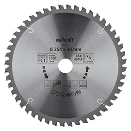 wolfcraft 6548000 Mitre Saw Blade Diameter 254 mm Fine, Clean Cuts