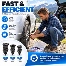 90PCS Tyre Repair Kit Rubber Nails Car Puncture Repair with Screwdriver