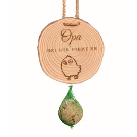 Grandpa Gift | Funny Gift Idea Birthday Made of Wood | for the Best Garden | Grandpa's Beep Show for Hanging | Bird Feeder for Wild Birds | Fat Ball Holder Small