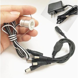 Getwefire Dimmable 3-5pcs/kits Recessed Installation DC12v 0.5W Mini LED Puck/Under Cabinet Lights,Mini LED Spotlight Downlight (Non Power) (Warm White, 3pcs Kits)