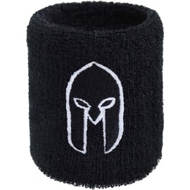 Sparta Helmet Sweatband Skull Embroidery Sweatband Embroidered & Absorbent Terry Cloth Hard Rock Biker Martial Arts Martial Arts Wristband Festival Gift Sweat Bracelet
