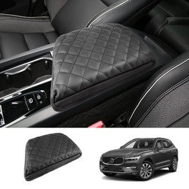Coleya 2018-2025 2026 XC60 Center Console Cover for Volvo XC60 (Core/Plus/Ultimate/Ultra/Black Edition/Momentum/R-Design/Inscription),Waterproof&Comfy Leather Cushion 2023 2024 2025 XC60 Armrest Cover