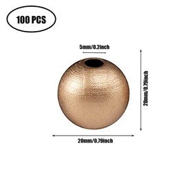 WLIANG 100 Pcs 20mm Golden Wooden Beads, Unfinished Round Bulk Spacer Wood Beads for DIY Crafts, Garlands Farmhouse Decor, Jewelry Bracelet Necklace Making, Christmas Holiday Decoration