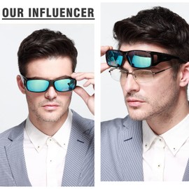 DUCO Wraparound Fitover Glasses Polarized Wear Over Sunglasses for Men Women UV Protection Sun Glasses Driving 8953