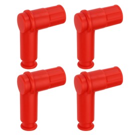 LT Easiyl 4pcs Motorcycle Rubber Spark Plug Cap Replacement Part 90 Degree Spark Plug Cover for Dirt Bike Motorcycle ATV, for Spark Plugs with 14mm Thread Size, Red