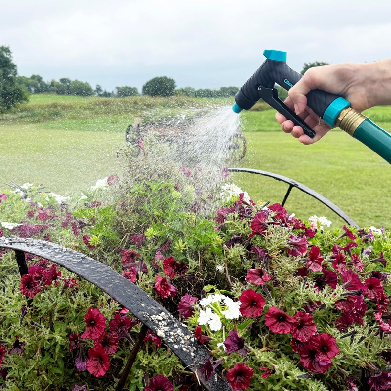 Gilmour Adjustable Front Control Hose Nozzle, Graphite Metal, Swivel Connect,