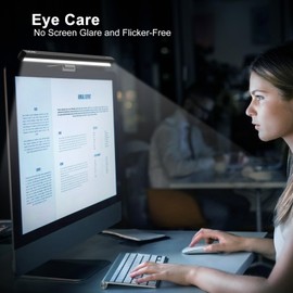 Funlicht Computer Monitor Light Bar, Auto On/Off Screen Monitor Lamp for Eye Caring, Motion Sensing Desk Lamp with Touch Control, No Screen Glare Space Saving Desk/Office/Home/Game