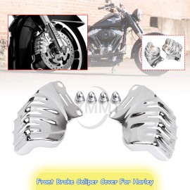Unbranded Chrome Front Brake Caliper Insert Set Cover For Harley Road Electra Glide FLHT
