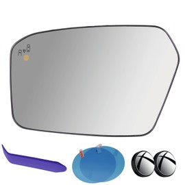 EAP Driver Side Mirror Glass Compatible with Ford Fusion 2006-2012, Lincoln MKZ 2007-2012, Heated With Blind Spot, 9E5Z17K707D 9H6Z17K707E