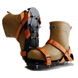 Epoxy Floor Spiked Shoes with 1" Short Spikes – Adjustable Nylon Straps, X-Shape Design for Self-Leveling Compound, Epoxy Resin, Concrete Coating, Paint Overlay – Black, 1 Pair, Unisex (Orange)